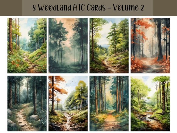 Download 8 Woodland ATC Cards for Junk Journals - Junk journals Collection