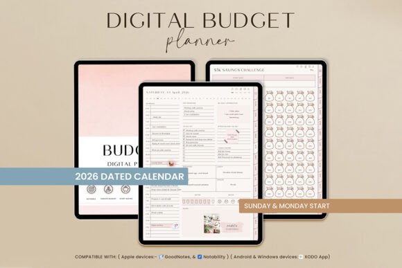 Download Minimal Budget Planner, Digital Planner - Digital planner Collection