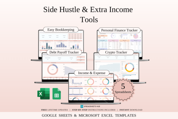 Download Side Hustle &amp; Extra Income Tools | Excel - Premium Resources