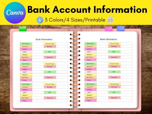 Download Bank Account Information,Finance Planner - Premium Bundle