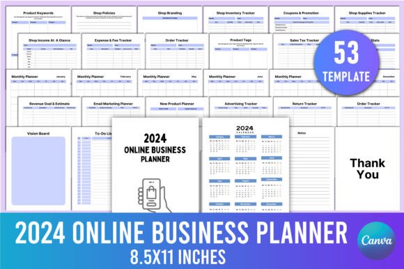 Download Editable 2024 Online Business Planner - Premium Resources